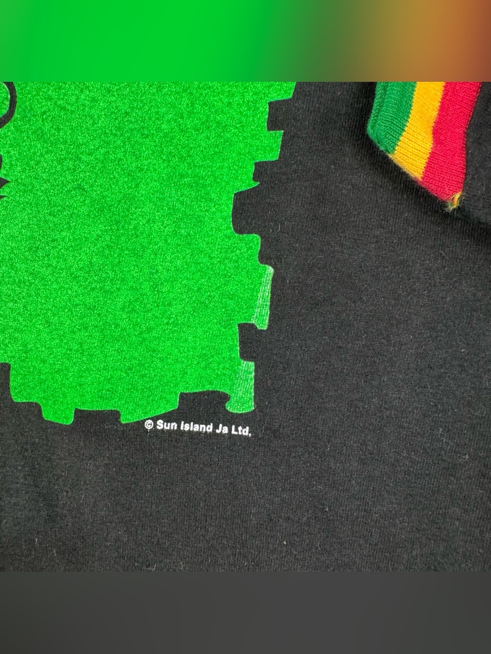 Vintage Jamaica T-Shirt Size XL Ringer Rastafarian Reggae 1990s Y2K 2000s Lion - Picture 3 of 4